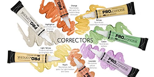 L.A. Girl Pro Conceal Set Orange, Yellow, Green, Lavender, Peach, Light Yellow Correctors and Highlighter