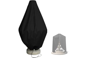 SELUGOVE Fountain Cover for 50H × 40D Inches Patio Fountain with Drawstring Rain and Snow Protection Cover for Outdoor Patio Garden Black