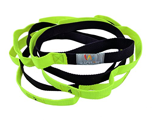 Wacces Yoga Strap Stretch Restore Multi-Grip Fitness Pilates Stretching Belt Multicolor (Green-Black) - Thumbnail 2