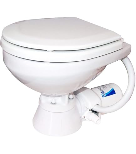 Jabsco 37010-1090 Electric Marine Toilet, Push Button Operation