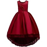WEONEDREAM Princess Girls Dress for Wedding Birthday Party with Train Size 3-14 Years