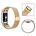 AK for Fitbit Charge 2 Bands, Adjustable Milanese Stainless Steel Metal Band Strap With Magnetic Closure Clasp For Fit Bit Charge 2 HR Fitness Tracker (Gold, Small)