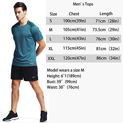 AKILEX MENS RUNNING DRY FIT T-SHIRT ATHLETIC OUTDOOR SHORT SLEEVE COMFORTABLE SPORTS TOP