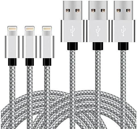 BoYao 3Pack 10FT Lightning Cable Nylon Braided Lightning to USB Cable Sync Data and Charging Cable Cord for iPhone 7/7 plus/6/6s/6 plus/6s plus, 5c/5s/5/SE, iPad 4/Air/Mini, iPad Pro, iPod Nano/Touch