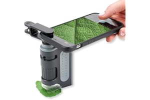 Carson MicroBrite Pro 60x-120x LED Lighted Pocket Microscope with Aspheric Lens System and Smartphone Digiscoping Clip (MM-35
