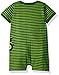 John Deere baby boys Romper Shirt, Green Stripe, 12-18 Months US