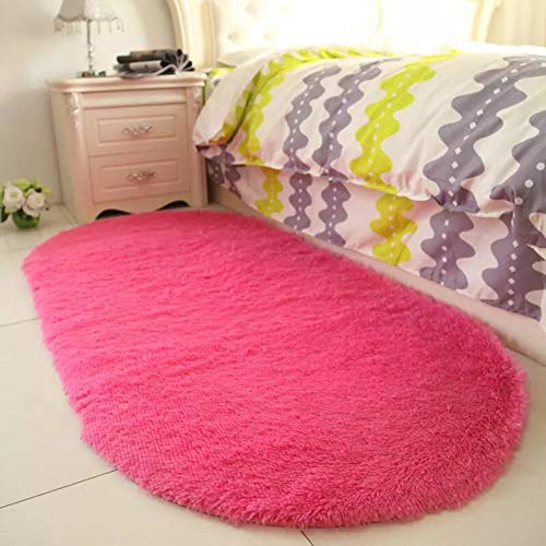 YOH Super Soft Area Rugs Silky Smooth Bedroom Mats for Living Room Kids Room Multicolor Optional Home Decor Carpets 2.6’x5.3’ (Rose Red)
