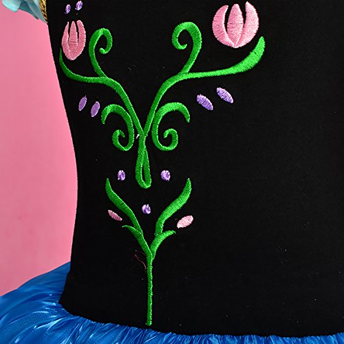 Dressy Daisy Girls' Princess Anna Tulip Embroidery Ballet Tutus Dancewear Fairy Costume Size 3-4T Multicoloured