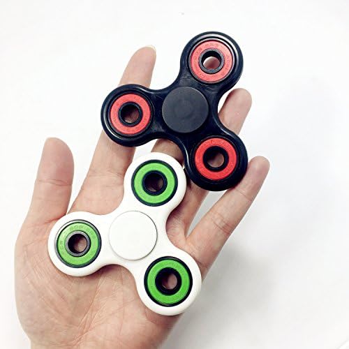 elefunlife CUSTOMS Spinner Fidget Toy Stress Relief Bearing EDC ADHD Autism Focus Toy Non-3D printed (Black with Red)