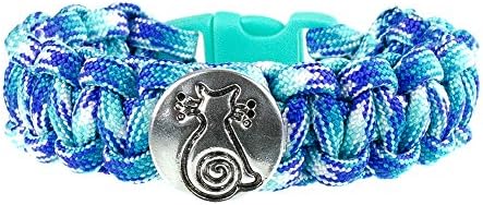 Golberg-Snap Bracelet-550 Paracord Snap Charm Bracelet with Charm - 21 Colors/Styles Various Button Charm Bracelet 18mm Interchangeable Snap Jewelry