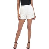 HDE High Waisted Linen Blend Pull On Dressy Summer Shorts for Women with Pockets