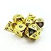 Set of 7 Deluxe Metal Golden Polyhedral Game Dice Set, Golden RPG Game Dice 7pcs Set of d4 d6 d8 d10 d12 d20 d%