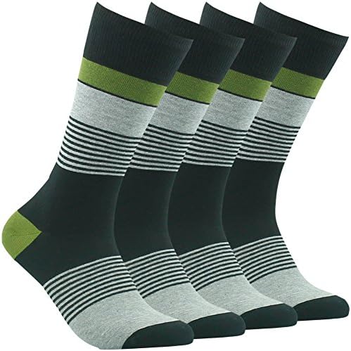 Casual Workout Socks,Mens 2 Pairs Soft Breathable Luxury Cotton Blend Stripe Patterned Fashion Designed for School Business Cycling Crew Socks Vive Bears