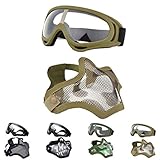 Outgeek Airsoft Half Face Mask Steel Mesh and
