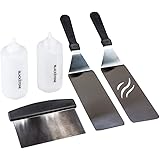 Blackstone 1542 Flat top Griddle Professional Grade Accessory Tool Kit (5 Pieces) 16 oz Bottle, Two Spatulas, Chopper/Scraper