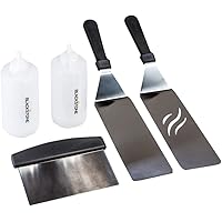 Blackstone 1542 Flat top Griddle Professional Grade Accessory Tool Kit (5 Pieces) 16 oz Bottle, Two Spatulas, Chopper/Scraper