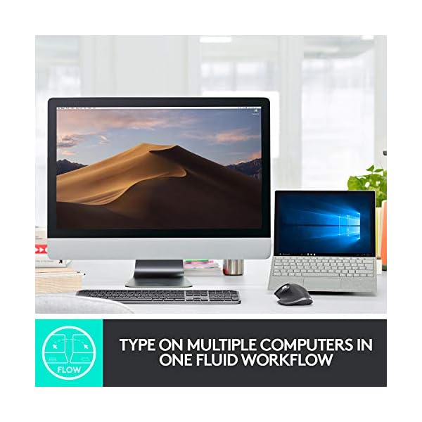 Logitech MX Keys Advanced Wireless Illuminated Keyboard, Tactile responsive Typing, Backlighting, Bluetooth, USB-C…