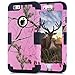 IPhone 6 Plus / IPhone 6s Plus Case 5.5 Inch,Kecko(TM) Heavy Duty Shockproof Dirtproof Military Grade Drop Scratch Resistant Hybrid Bumper Full Body Protective Camo Case(Pink Tree Black)