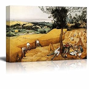 The Harvesters by Pieter Bruegel The Elder - Canvas Wall Art - 12" x 18"