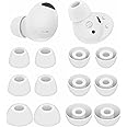 6 Pairs Galaxy Buds 2 Pro Ear Tips Buds Eartips, S/M/L Replacement Soft Silicone Rubber Gel Earbuds Earplug Fit in Case Accessories Compatible with Samsung Galaxy Buds 2 Pro 2022 Release - White