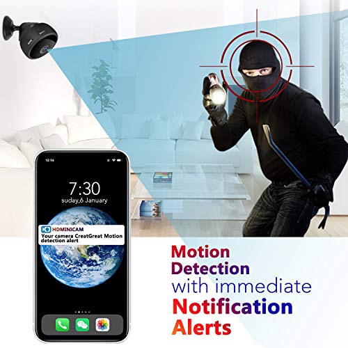 CreateGreat Mini Spy Camera Wireless Hidden Camera HD 1080P WiFi Camera Portable Home Security Cameras Nanny Cam Small Indoor Video Recorder Motion Activated Night Vision - Thumbnail 6