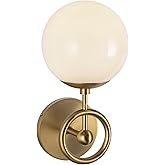Alora Mood Fiore 6-in Brushed Gold/Glossy Opal Glass 1 Light Wall Vanity