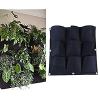 Yuccer Vertical Garden Planter, Wall-Mounted Planting Bags Hangers Outdoor Indoor Vegetables Flowers Growing Container Pots (9 Pocket, Black)