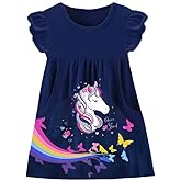 VIKITA Summer Girls Dresses Short Sleeve Casual Toddler Girl Clothes Schoold Outfits for Kids