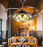 Panda Lighting 42" Tiffany Style Ceiling Fan with