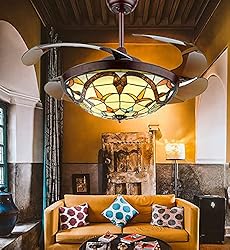 Panda Lighting 42" Tiffany Style Ceiling Fan with