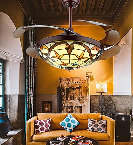 Panda Lighting 42" Tiffany Style Ceiling Fan with