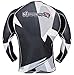 Hayabusa Metaru 47 Silver Rashguard Long Sleeve Shirt, Small, Black/White