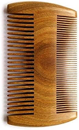 Wooden Beard Comb, Dual Action, Fine and Coarse Teeth Comb