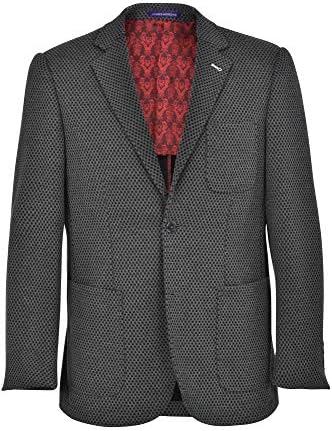 JAMES MORGAN Men's Gray Blazer with Black Elbow Pads