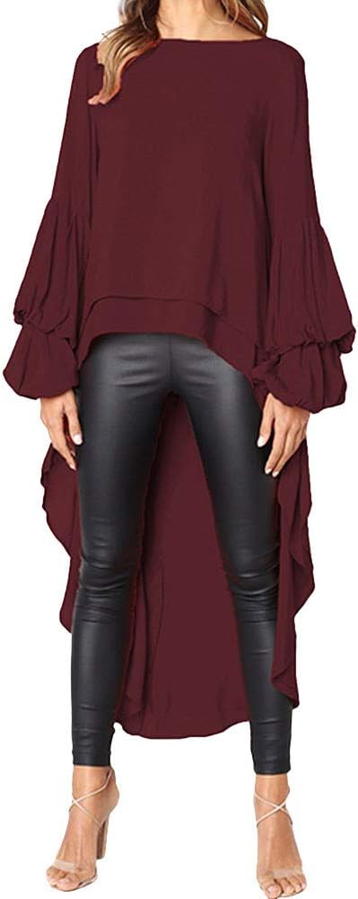 Blouse for Women, Misaky Autumn Irregular Ruffles Shirt Long Lantern Sleeve Long Tops Shirt
