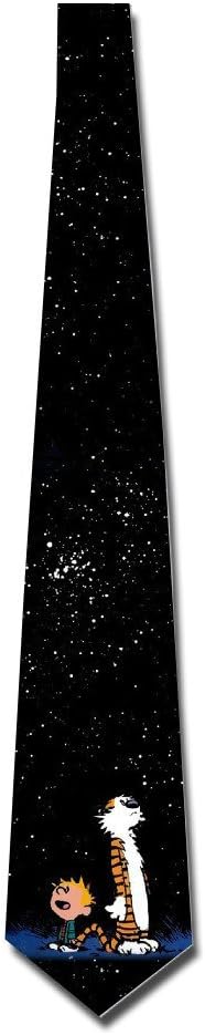 Atoggg Men's Calvin And Hobbes Looking At Stars Skinny Tie Necktie Ties