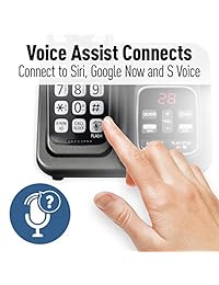 Panasonic Link2Cell   Teléfono inalámbrico con Bluetooth y máquina de contestar y asistencia por voz   3 auriculares, Metallic Black