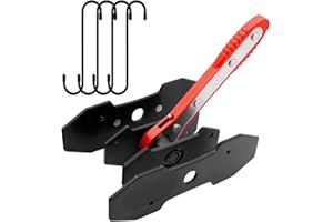 Brake Caliper Compression Tool Set with Dual Plates, 360° Ratchet Piston Compressor, with 4 PCS Caliper Hangers, Black and Re