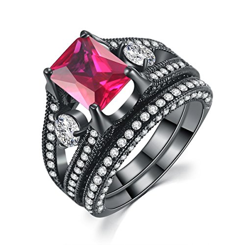 Caperci black gold plated created diamond & princes…