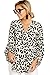 Angerella Womens Cute Tops Long Sleeve Loose Casual Shirt Workout V Neck Blouses Leopard,S
