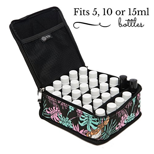 30-Bottle Essential Oil Carrying Case (5Ml,10Ml,15Ml) For Doterra, Young Living Bottles (Tropical) (786641922979)