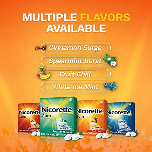 Nicorette Nicotine Gum, Stop Smoking Aid, 4 mg, Fruit Chill Flavor, 20 count - Thumbnail 7