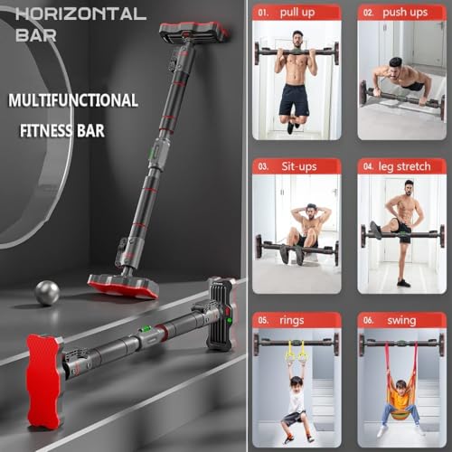 Pull Up Bar, Portable Door Pull-up Bar, Adjustable 27.5"- 39" Width Locking Mechanism, No Screws Steel Horizontal Bar ForHome Gym Strength Training Equipment, Training Pull-Up Bars