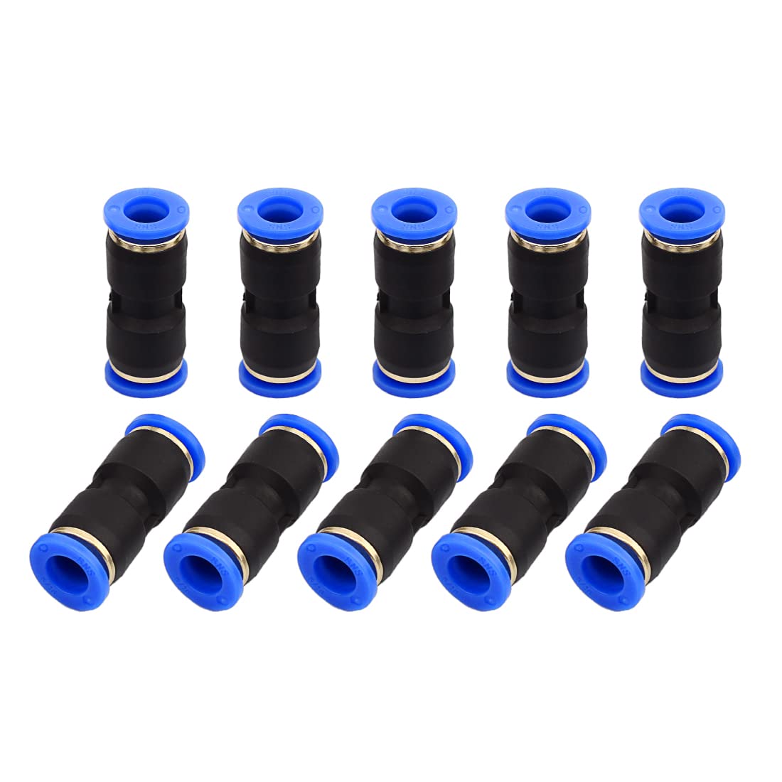 SNS Pack of 10 Straight Pneumatic Connectors, Air Push Quick Fixings, Pneumatic Fittings Push in Quick Coupling Connector for Air Hose Connection 8 mm SPU-8