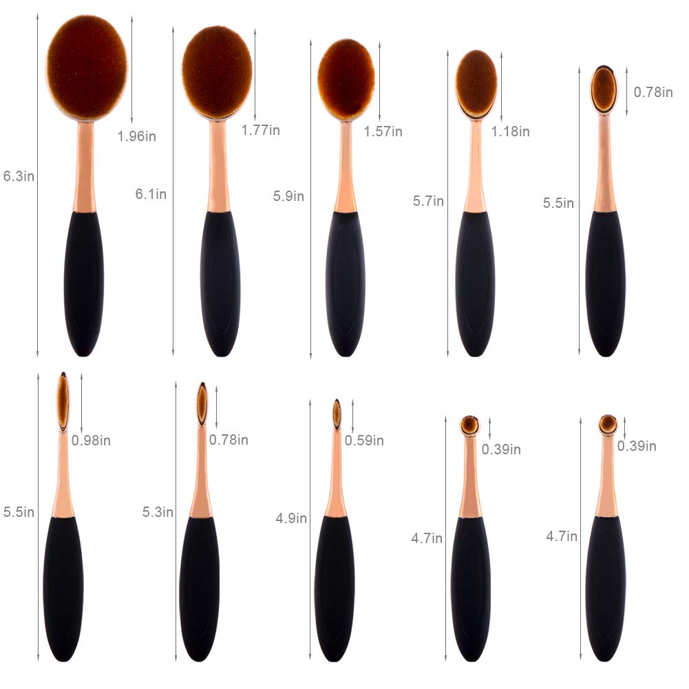 UNIMEIX 10 Pack Blending Brush for Card Making Crafting Ink Blender Brushes Set Tool Paper Background Brush Drawing (Rosegold)