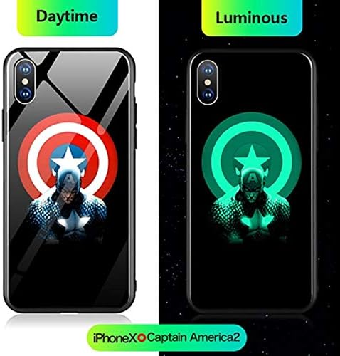 Black Panther Luminous Glass Case for iPhone X 10 7 8 6 6s Plus 5 5s SE Avengers Cover (The Avengers - for iPhone 6 6s)