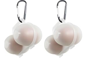 RoseFlower 2pcs Egg Holder Container, 2 Girds Plastic Egg Storage Box Shockproof Protection, Portable Egg Tray Carriage Dispenser for Camping Picnic Travel Kitchen Refrigerator Outdoor, Clear