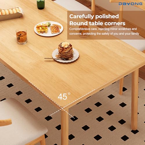 DAYONG Wood Dining Table,Kitchen Dinner Table with Soild Wooden Legs, Modern Rectangle Table for Home Study Office Restaurant Party(Wood, 120 * 60 * 75CM)