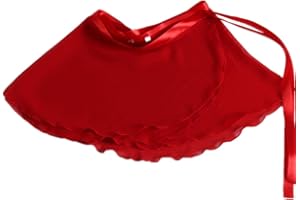 YOYODANCE Girls Ballerina Sheer Wrap Ballet Tutu Dress Child Dance Skate Over Scarf Dancewear with Tie Waist Chiffon Dance Skirts