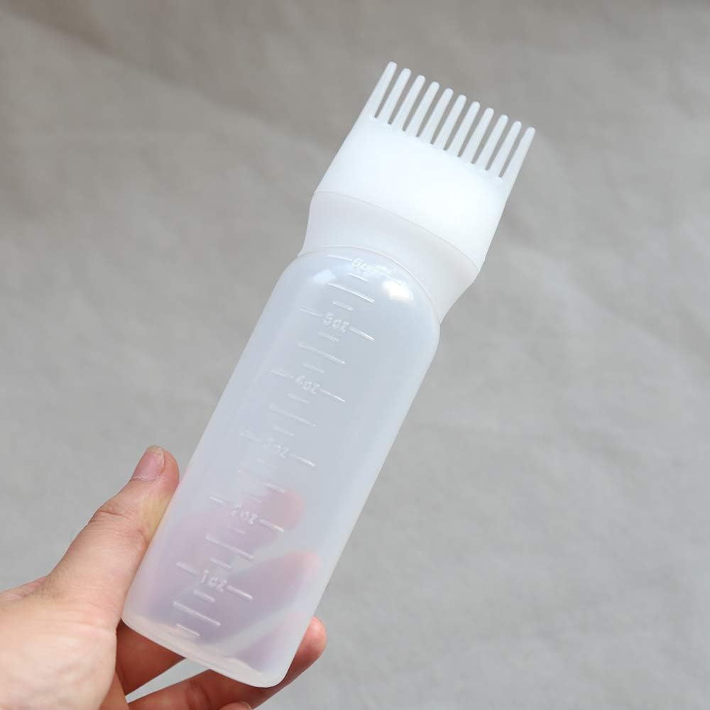 Towarm Blue White Purple 3pieces Comb Applicator Bottle 6 Ounce Bottle Comb with Graduated Scale for Hair Dye Coloring Scalp Treatment Essential (3pcs) - Image 4
